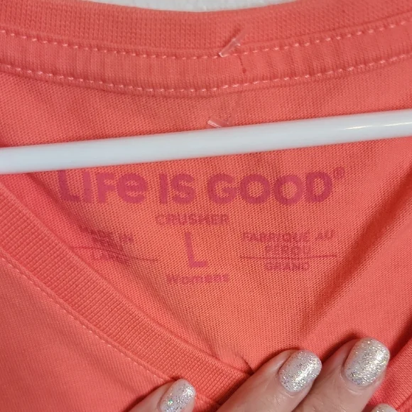 Coral Graphic Tee with Fun Print - Picture 3 of 4